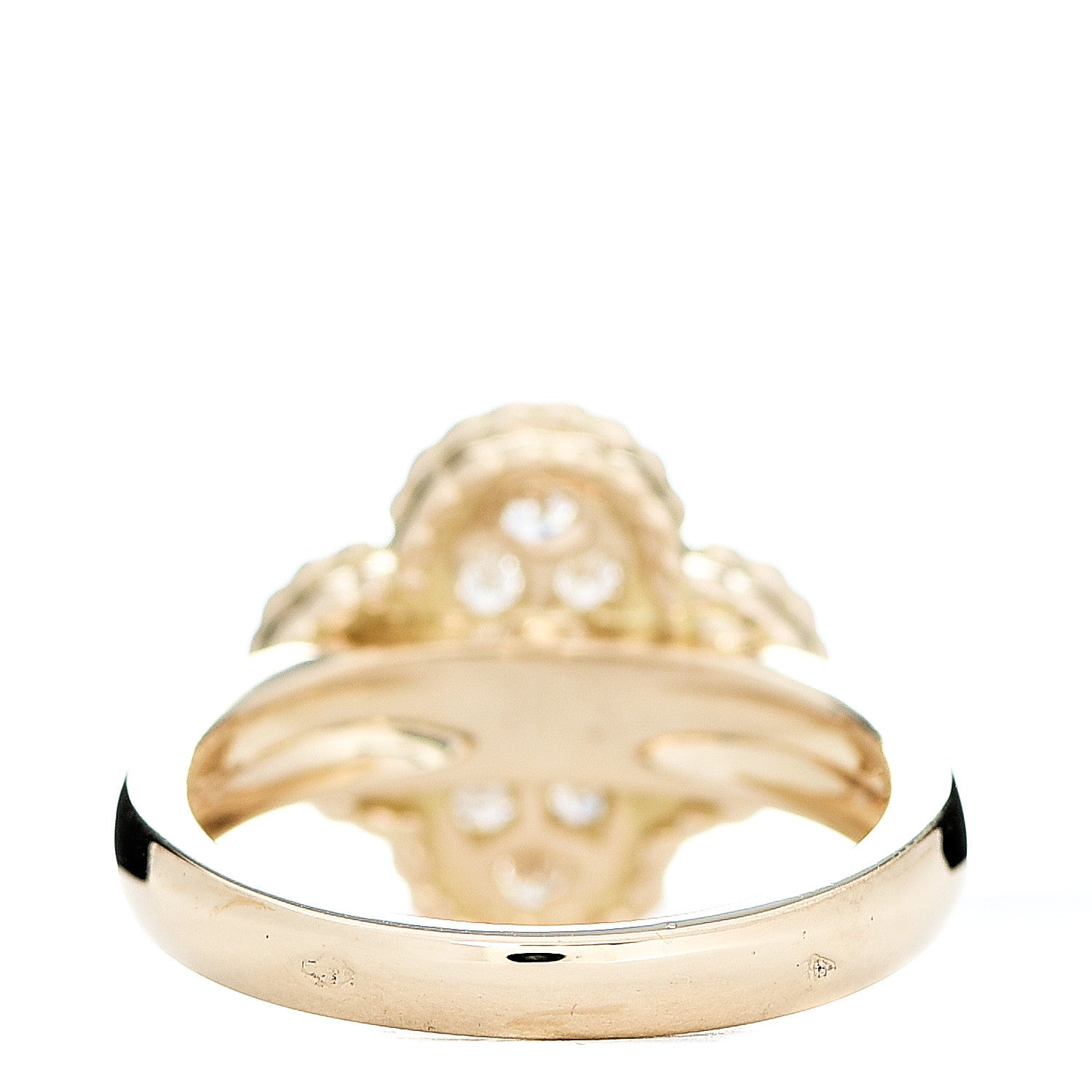 Van Cleef & Arpels 18K Yellow Gold Diamond Vintage Alhambra Ring 50 5.25 2 of 4