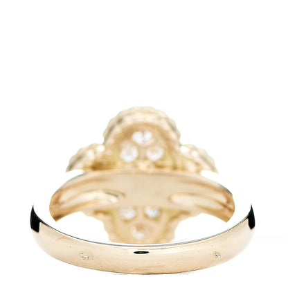 Van Cleef & Arpels 18K Yellow Gold Diamond Vintage Alhambra Ring 50 5.25 2 of 4
