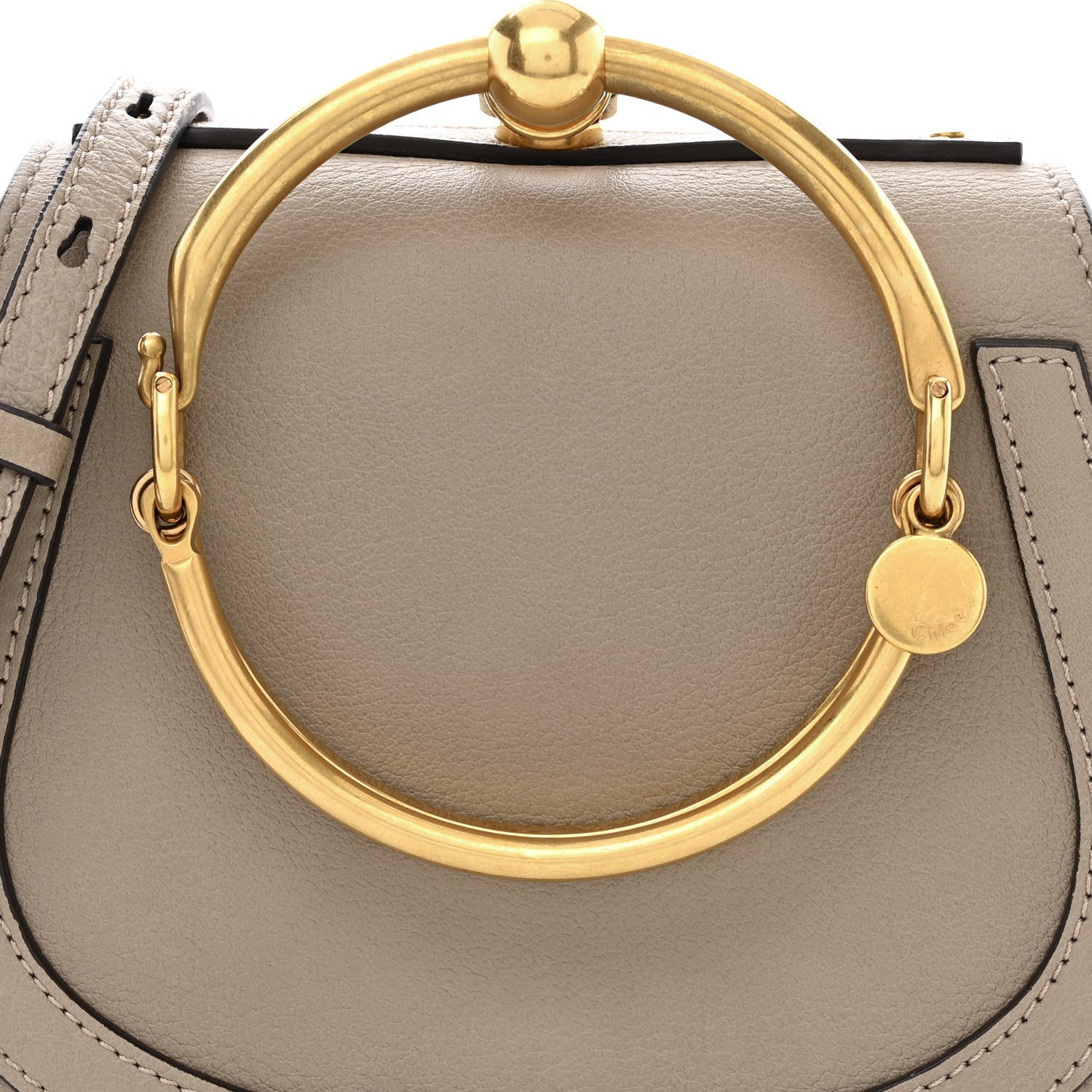 Chloe Calfskin Suede Small Nile Bracelet Bag Motty Grey 8 of 10