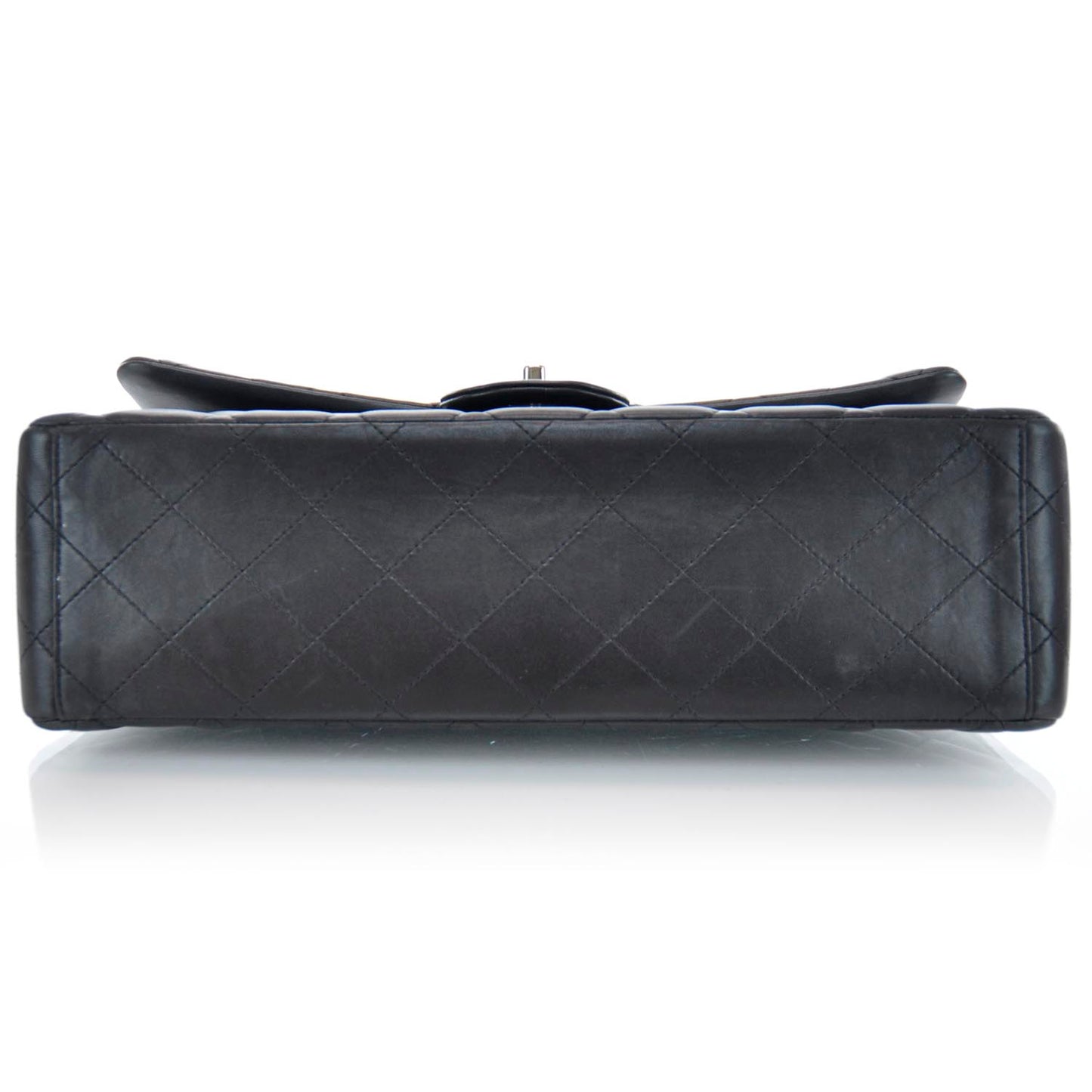Lambskin Quilted Maxi Double Flap Black