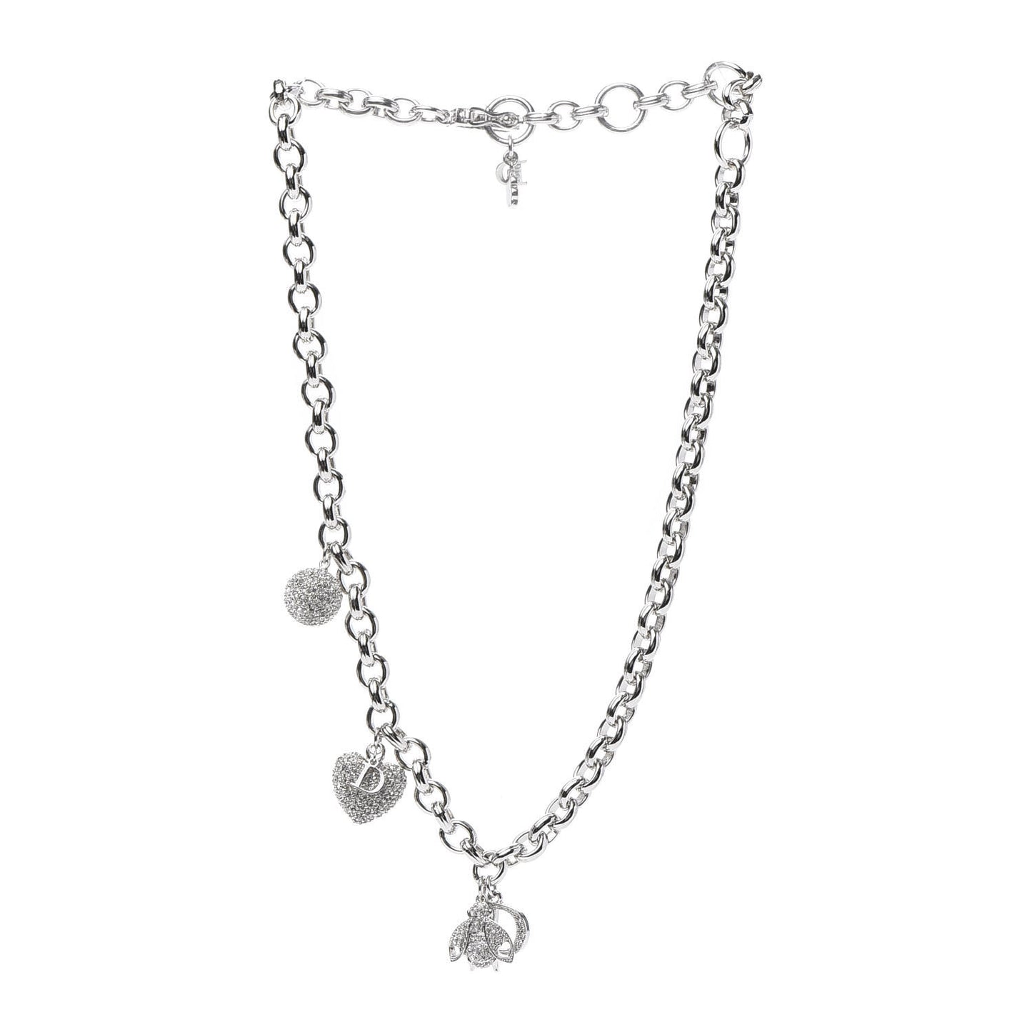 Crystal Charms Necklace Silver