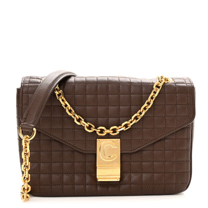 Celine Calfskin Quilted Medium C Bag Dark Brown 1 of 9