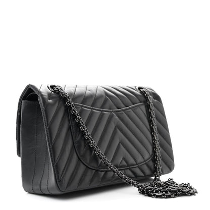 Chanel Aged Calfskin Chevron Quilted 2.55 Reissue 225 Flap So Black 3 of 12