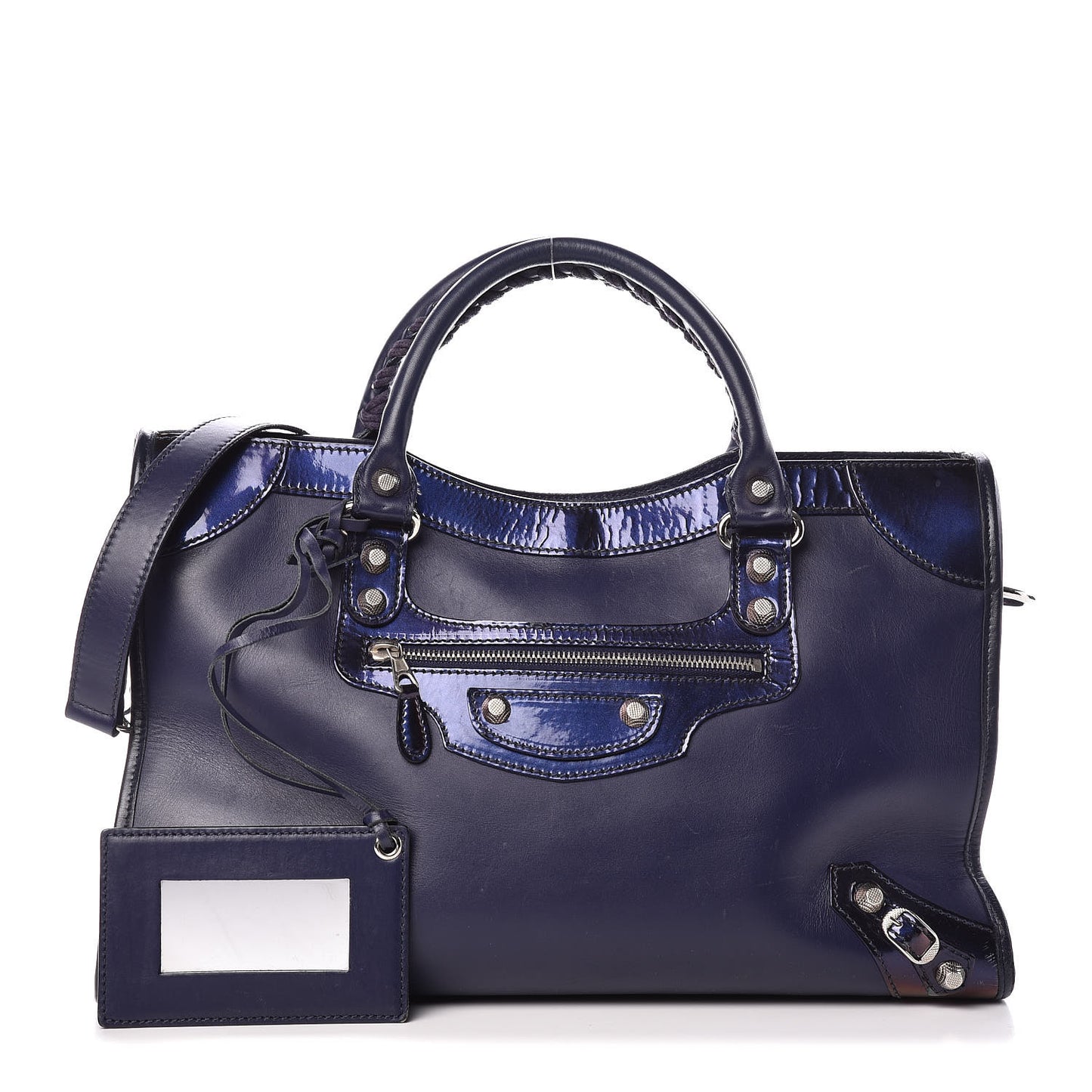 Smooth Calfskin Metallic Patent Giant 12 Silver Hardware City Ultraviolet