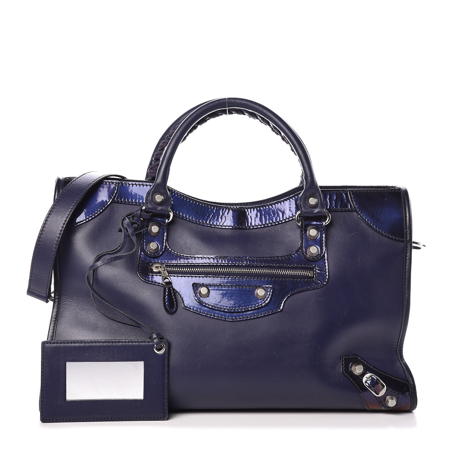 Balenciaga Smooth Calfskin Metallic Patent Giant 12 Silver Hardware City Ultraviolet 1 of 22