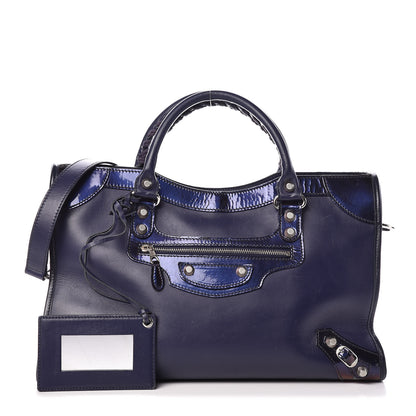 Balenciaga Smooth Calfskin Metallic Patent Giant 12 Silver Hardware City Ultraviolet 1 of 22