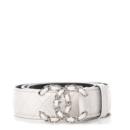 Chanel Caviar Quilted CC Chain Belt 75 30 White 1 of 8
