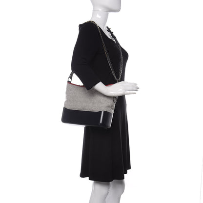 Chanel Wool Calfskin Quilted Medium Gabrielle Hobo Navy 2 of 11