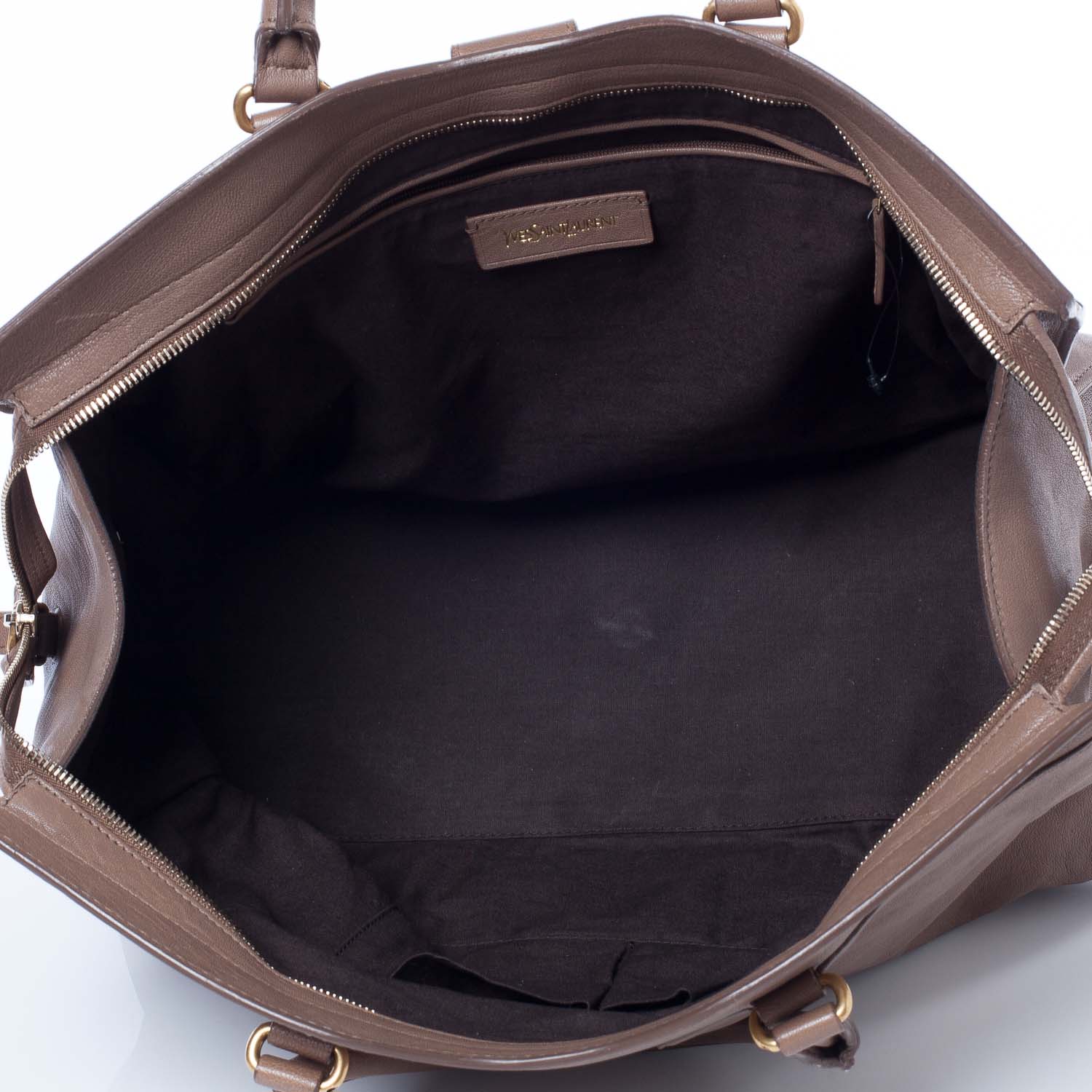 Saint Laurent Leather Large Cabas ChYc Taupe 9 of 9