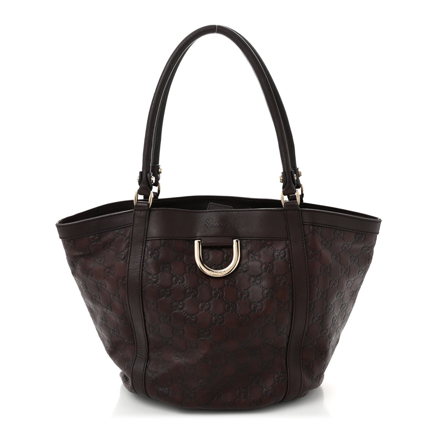 Gucci Guccissima Medium D Gold Tote  Dark Brown 1 of 10