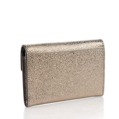 Saint Laurent Metallic Grained Leather Monogram Envelope Wallet Bronze 3 of 7