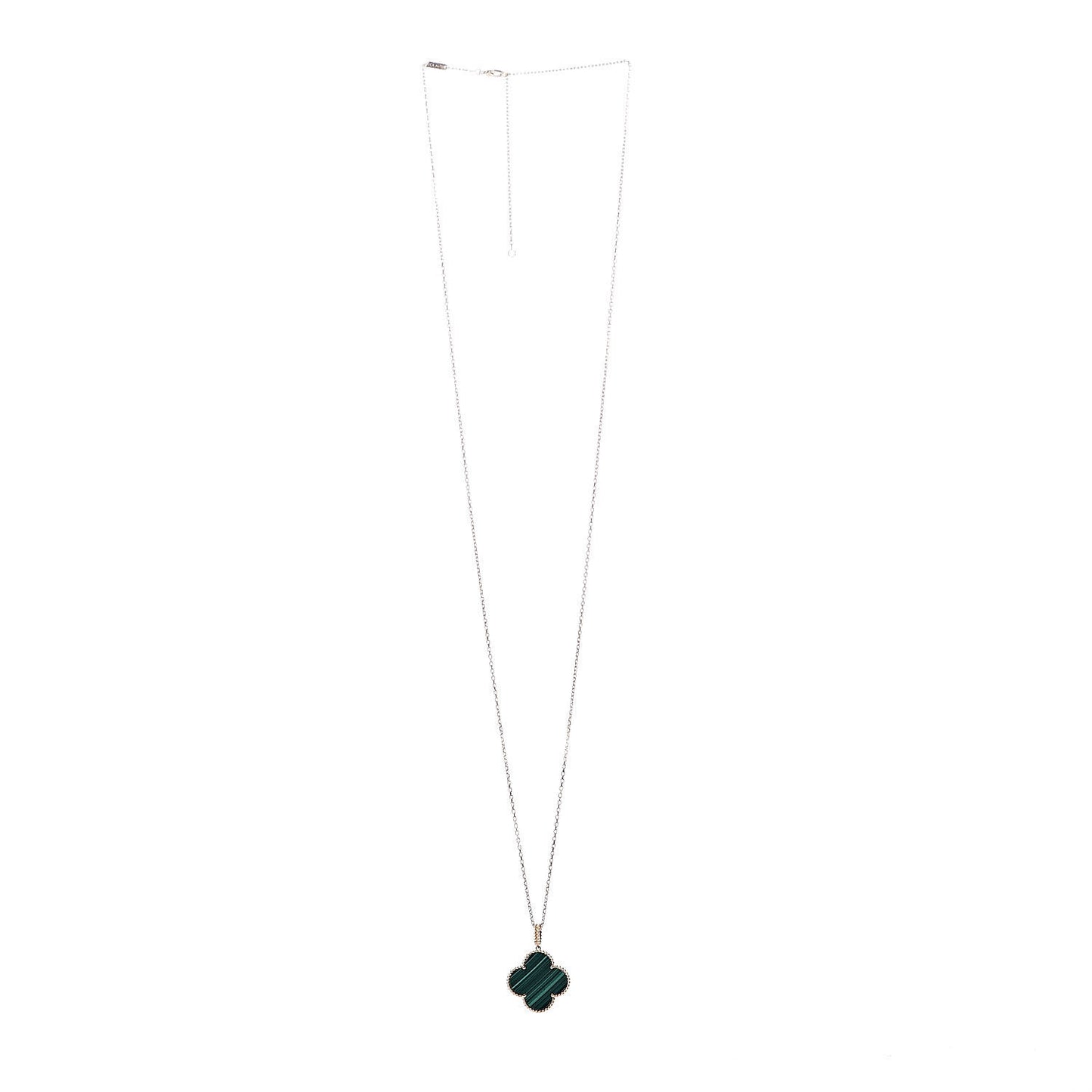 18K Yellow Gold Malachite Magic Alhambra Pendant Necklace