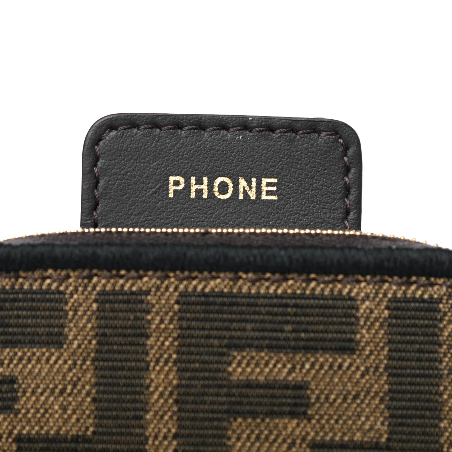 Fendi Fabric Jacquard FF 1974 Cell Pocket Strap You Tobacco Moro Black 4 of 6