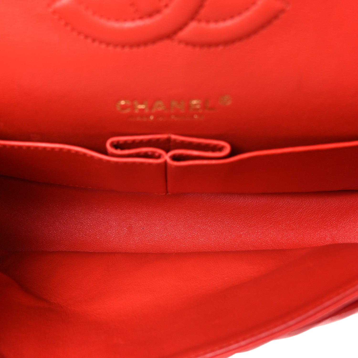 Chanel Lambskin Chevron Quilted Medium Double Flap Red 6 of 9