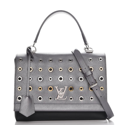 Louis Vuitton Soft Calfskin Eyelet Lockme II Top Handle Gris Silver 1 of 9