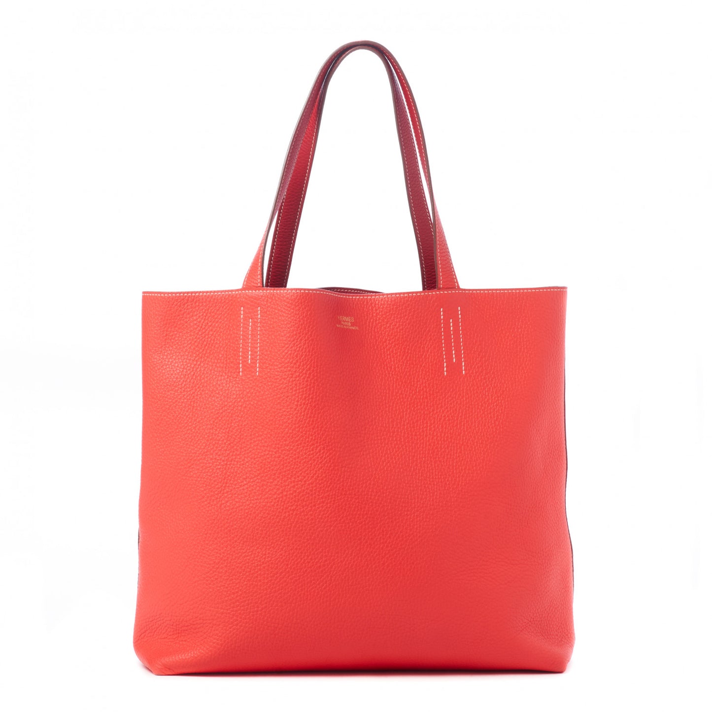 Taurillon Clemence Double Sens Reversible Tote 36 Rose Jaipur Bougainvillea