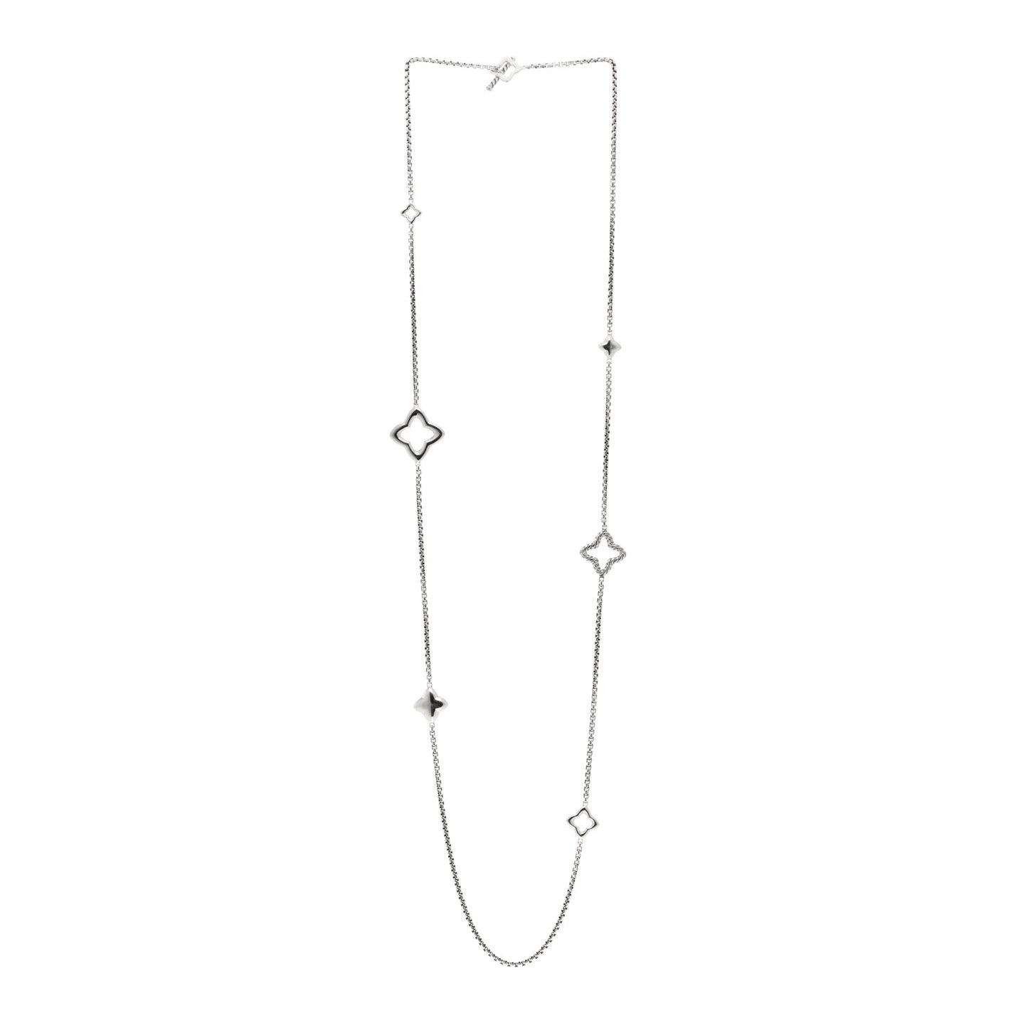 Sterling Silver 25mm Quatrefoil Chain Necklace