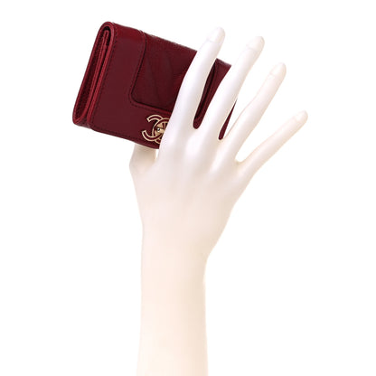 Chanel Caviar Chevron Quilted Mademoiselle Flap Card Holder Dark Pink 2 of 11