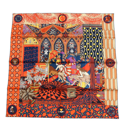 Hermes Silk La Danse Des Amazones Scarf 90 Marine Rouge Violet 1 of 4