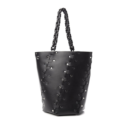 Proenza Schouler Calfskin Medium Studded Hex Bucket Black 3 of 9