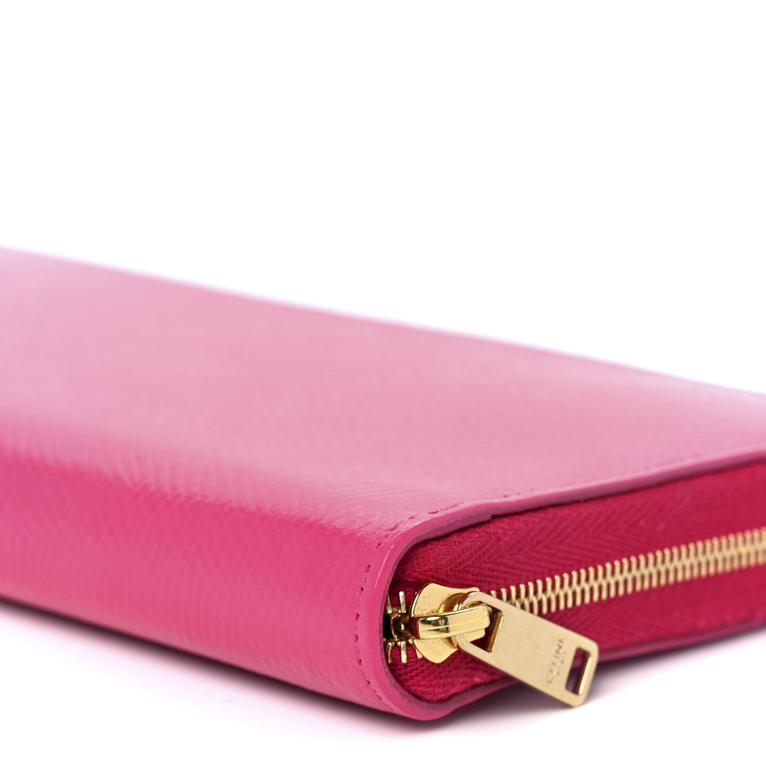 Celine Grained Calfskin Large Zip Around Multifunction Wallet Pink 10 of 11