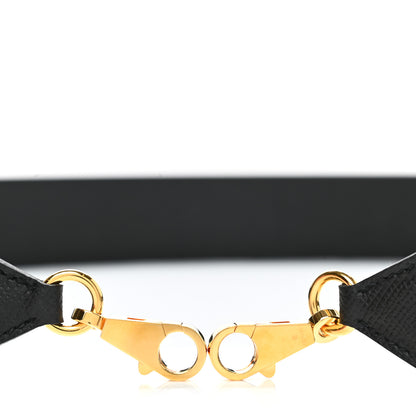 Hermes Epsom 40mm Hexagone Tressage Shoulder Strap Black Craie Gold 9 of 11