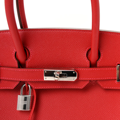 Hermes Epsom BIRKIN 30 Rouge Casaque 8 of 10