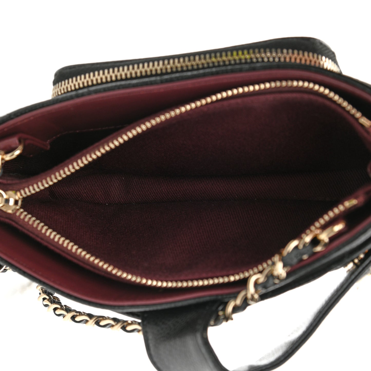 Caviar Quilted Business Affinity Phone Holder With Chain Black