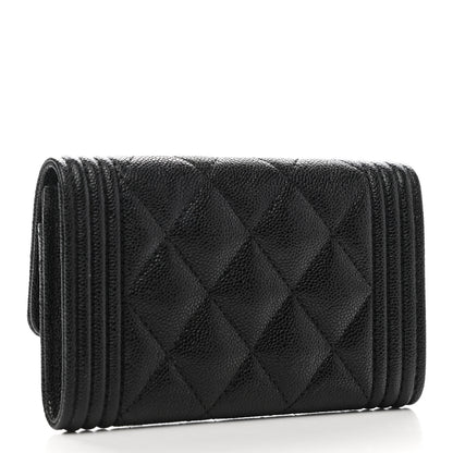 Chanel Caviar Quilted Boy Flap Card Holder Black 3 of 9