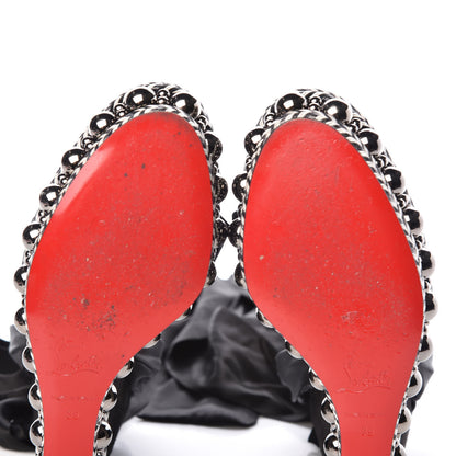 Christian Louboutin Suede Satin Levantine 120 Wedges 39 Black 10 of 10