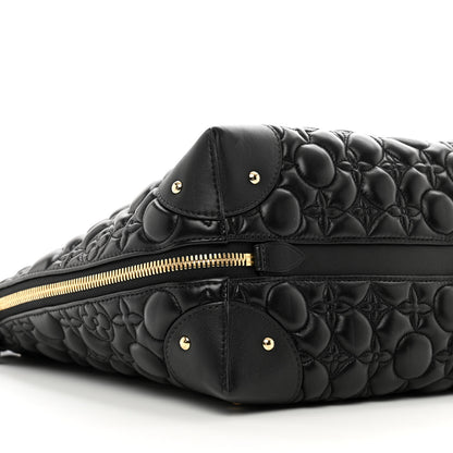 Louis Vuitton Lambskin Quilted Flowers Triangle Softy Black 8 of 9
