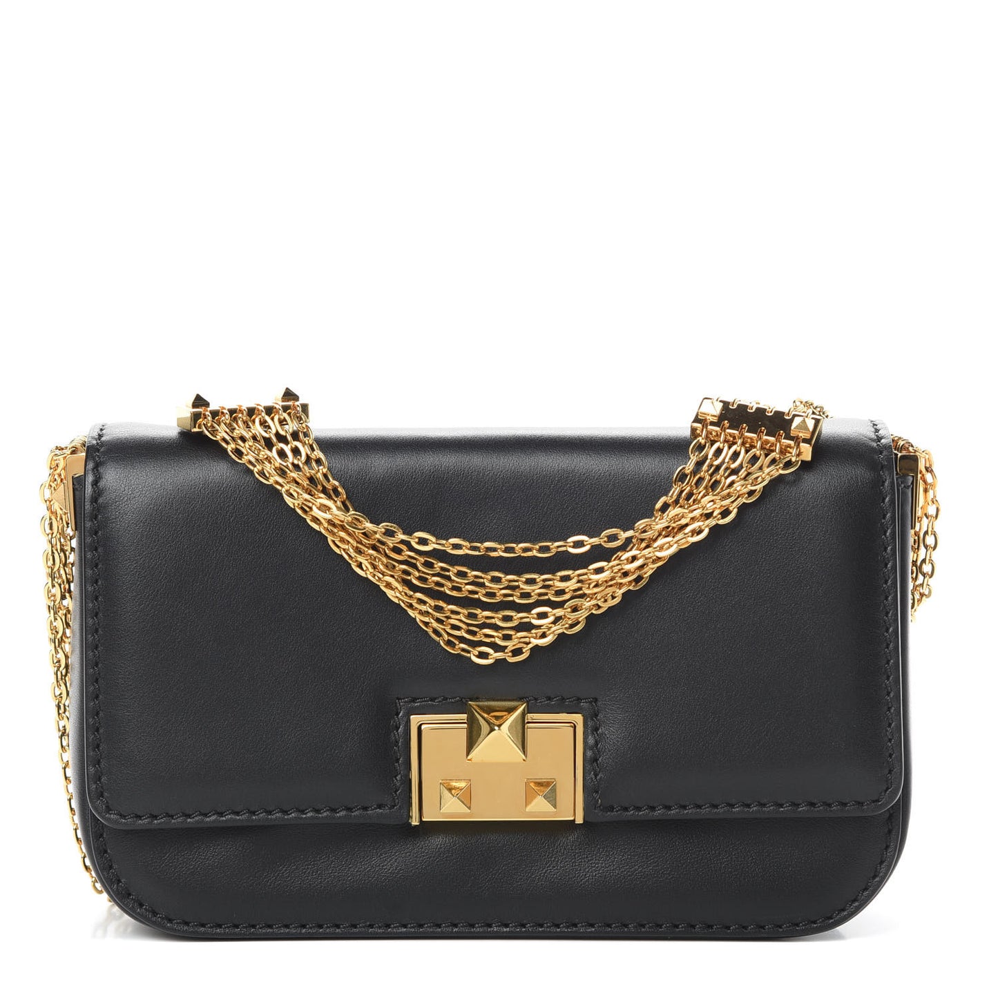 Vitello Multichain Shoulder Bag Black