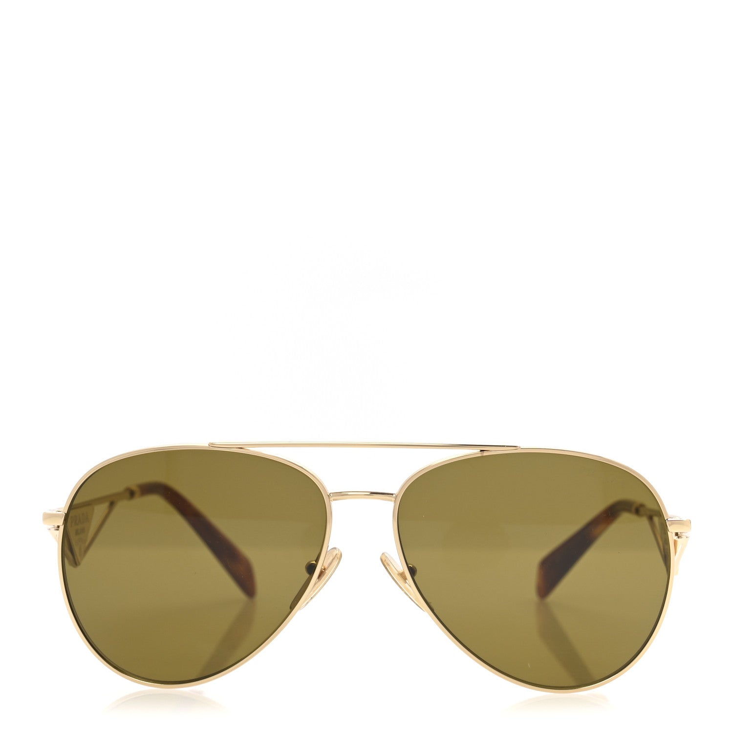 Prada Aviator Sunglasses SPR 73Z Gold Tortoise 2 of 10