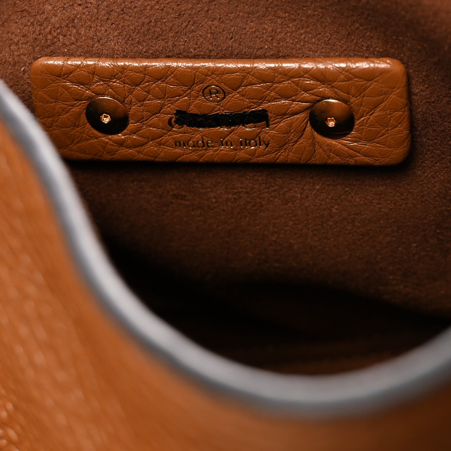 Grained Calfskin Softbit Medium Shoulder Bag Brown