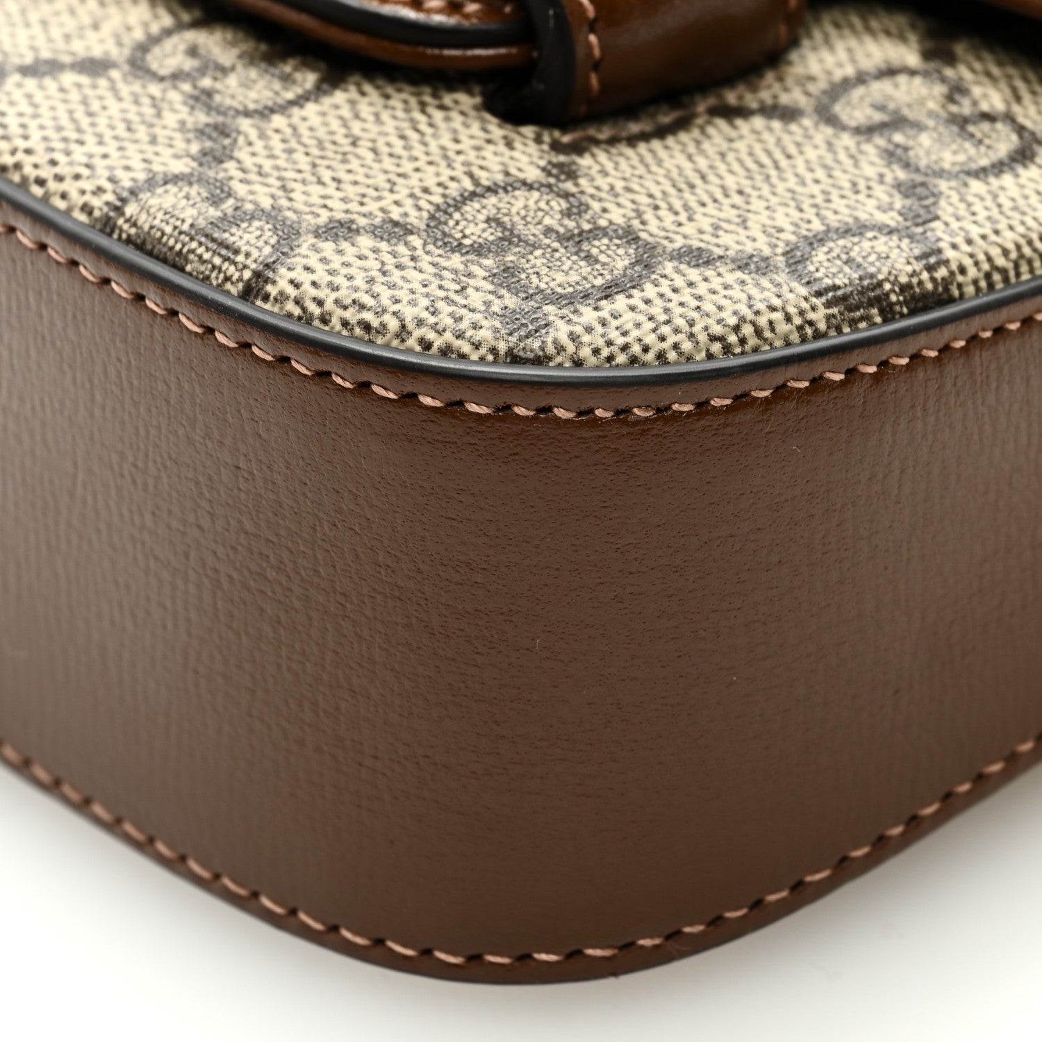 Gucci GG Supreme Monogram Azalea Calfskin Web Horsebit 1955 Wallet On Strap Beige Ebony Brown Sugar 8 of 9