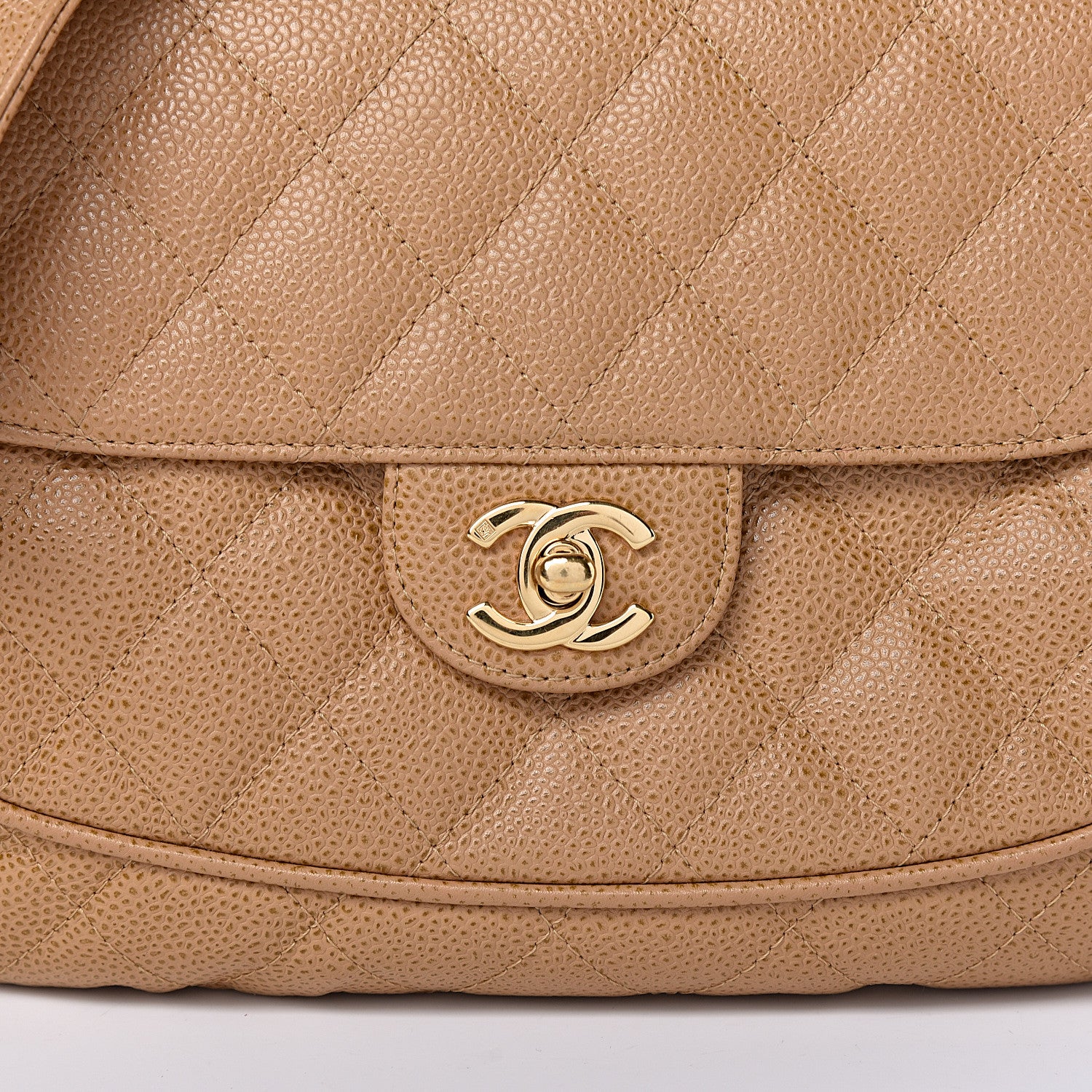 Chanel Caviar Quilted Flap Shoulder Bag Beige 8 of 11