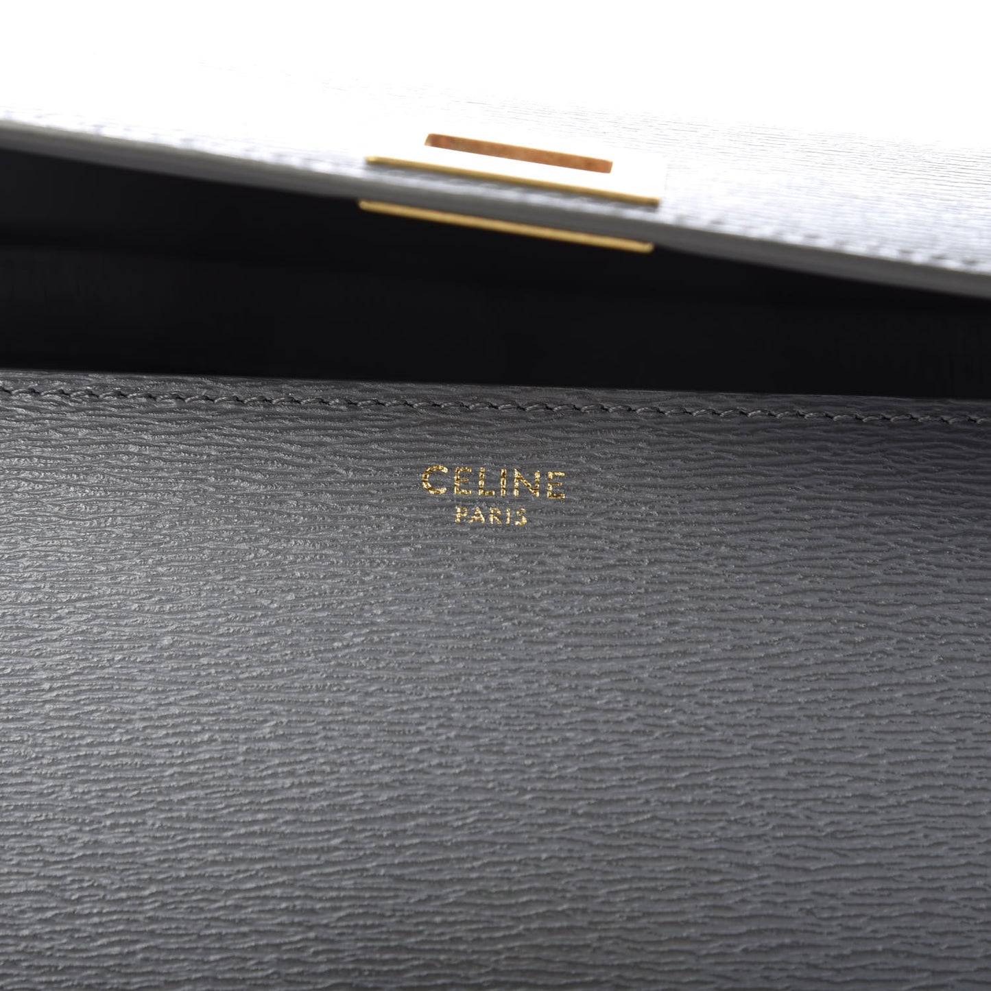 Liege Calfskin Medium Classic Box Flap Bag Grey