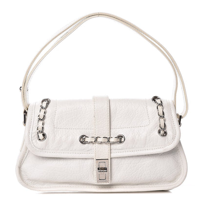 Chanel Calfskin Mademoiselle Flap Shoulder Bag White 1 of 12