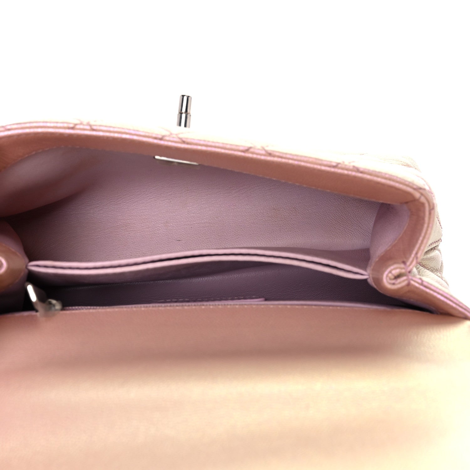 Chanel Iridescent Caviar Quilted Mini Coco Handle Flap Pink 5 of 14