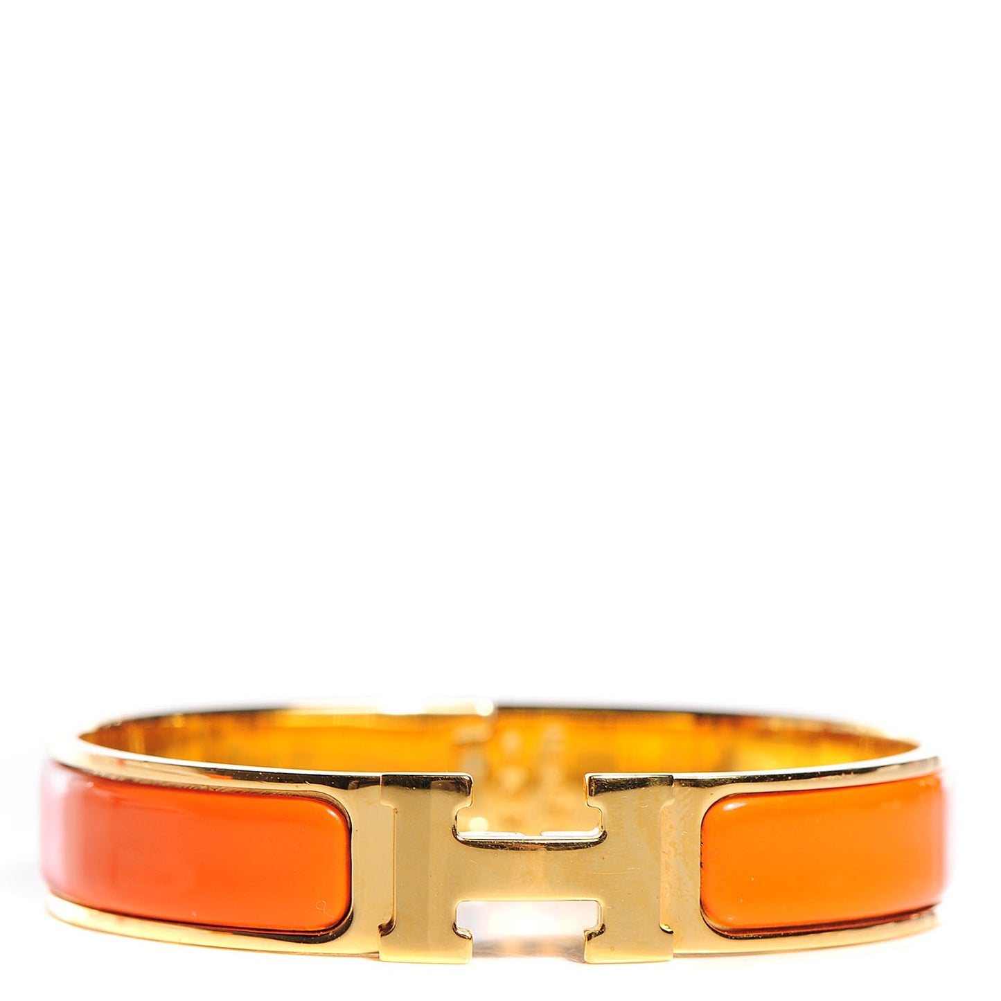 Enamel Narrow Clic Clac H Bracelet Orange