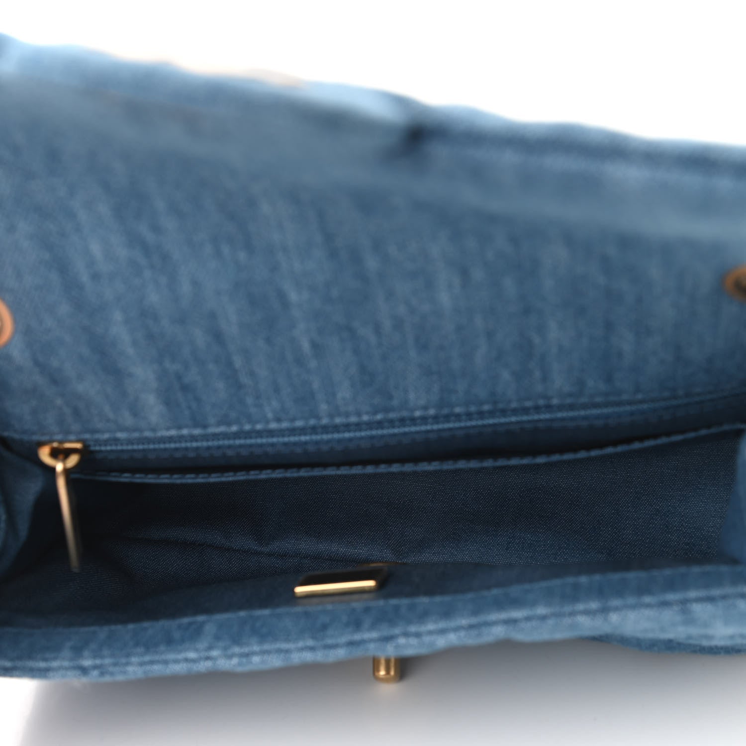 Chanel Denim Quilted Mini Pearl Crush Rectangular Flap Blue 5 of 10