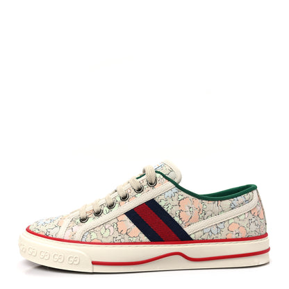 Gucci X LIBERTY OF LONDON Canvas Web Tracy Print Womens 1977 Tennis Sneakers 37 Mint Peach Mystic White 1 of 8