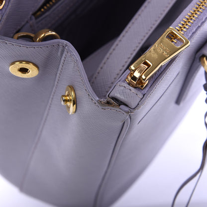 Prada Saffiano Small Galleria Double Zip Tote Glicine 15 of 18