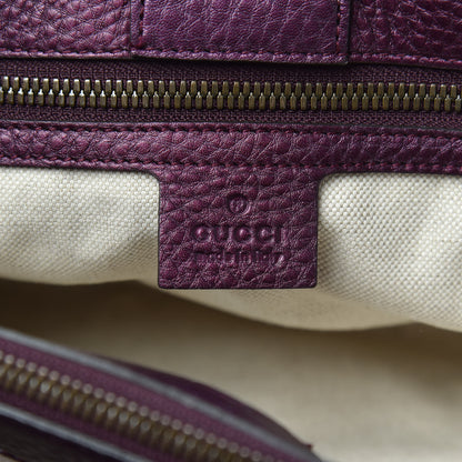 Gucci Pebbled Calfskin Medium Bamboo Shopper Tote Purple 7 of 11