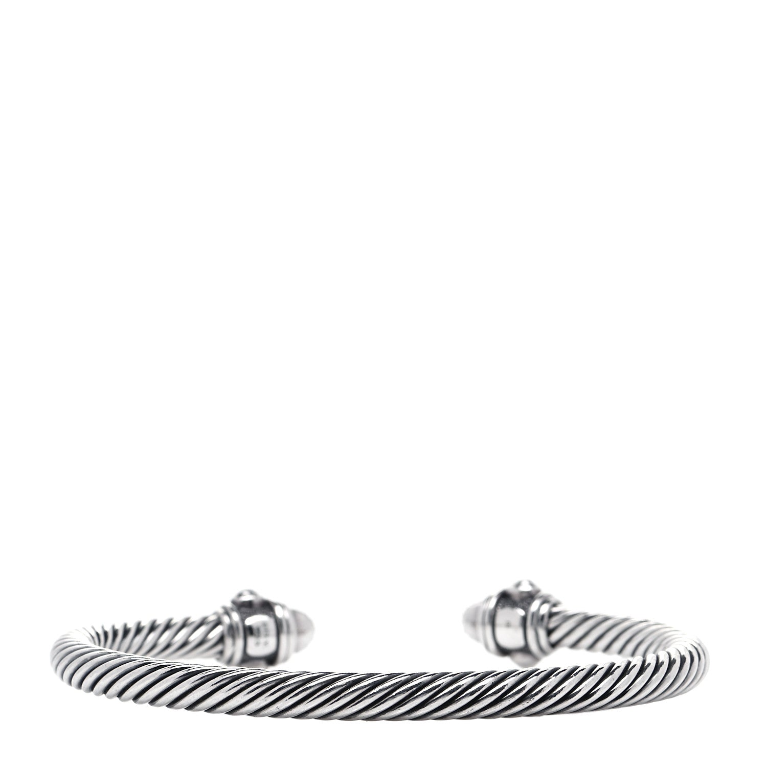 David Yurman Sterling Silver Diamond 5mm Cable Renaissance Bracelet 3 of 6