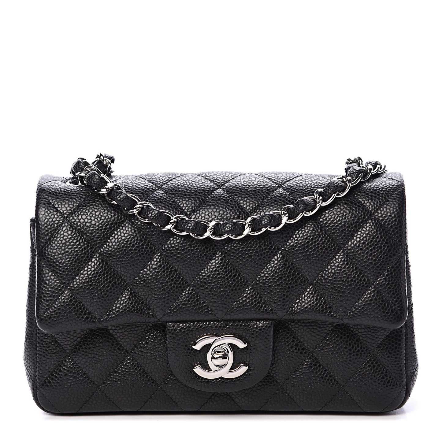 Caviar Quilted Mini Rectangular Flap Black