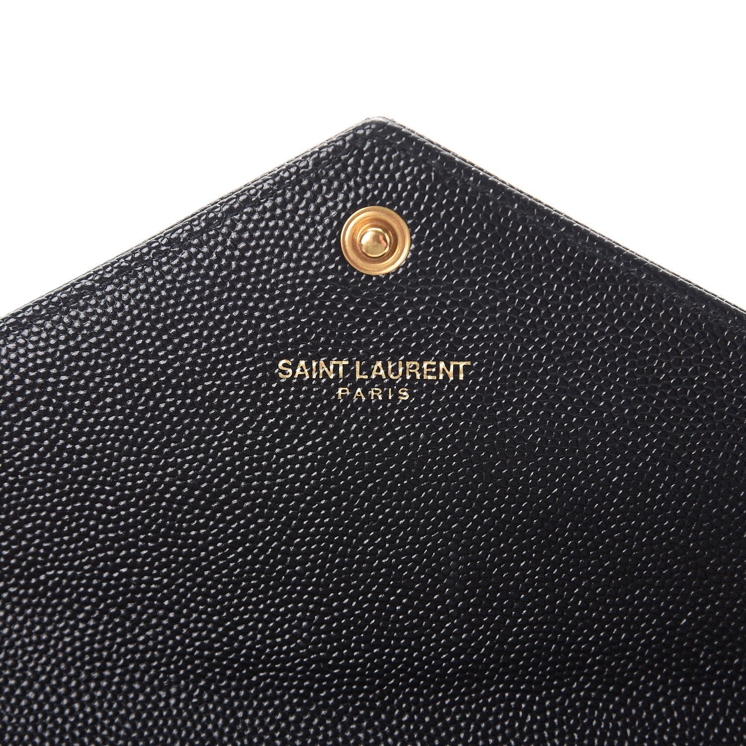 Saint Laurent Grain De Poudre Matelasse Chevron Monogram Flap Wallet Black 6 of 9