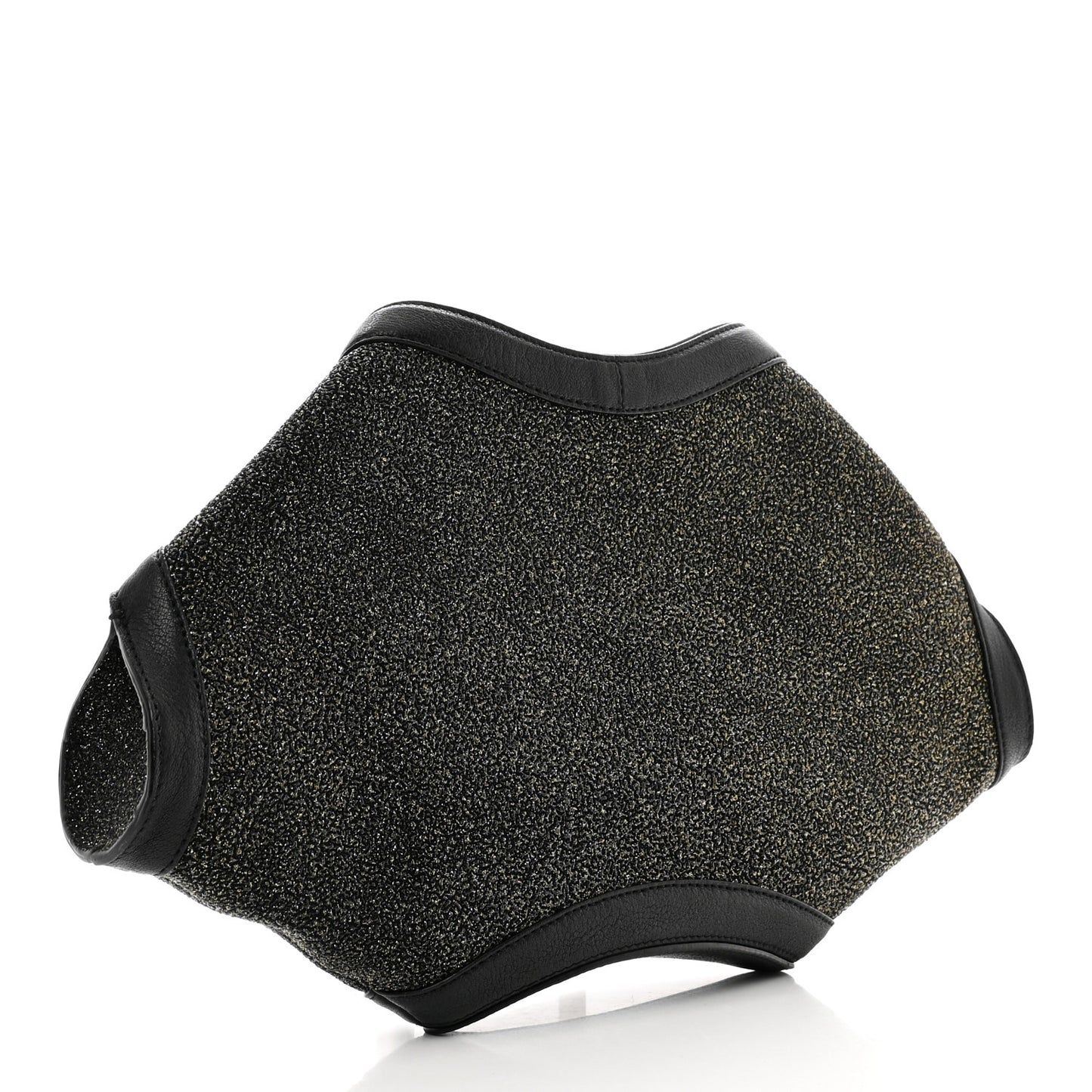 Glitter Canvas De Manta Clutch Black Gold