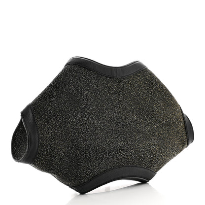 Alexander McQueen Glitter Canvas De Manta Clutch Black Gold 3 of 9