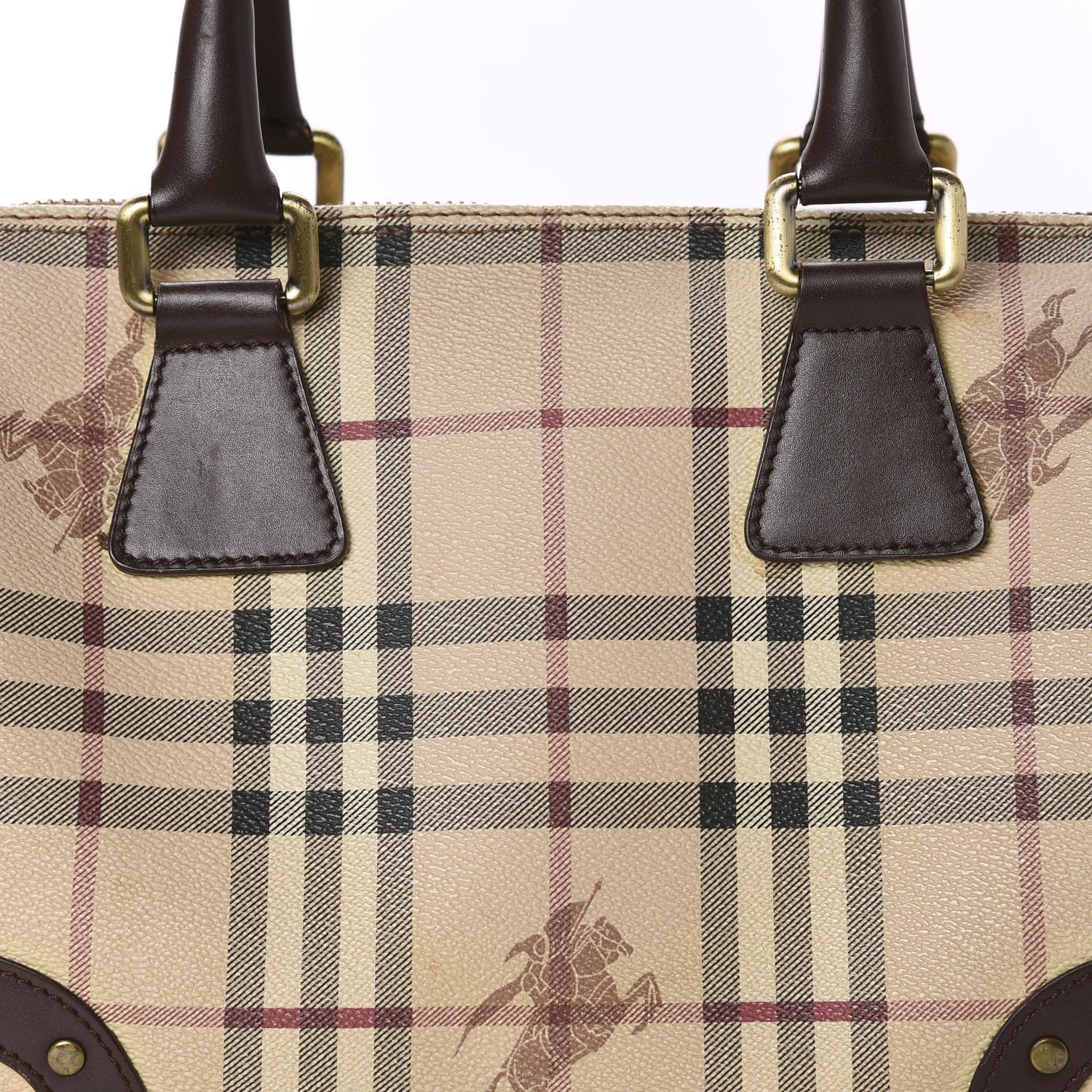 Burberry Haymarket Check Studded Bowler Brown 21 of 21
